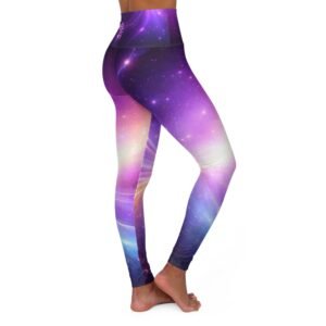 echoflame galaxy gradient high waist yoga leggings — purple space print for yoga & athleisure