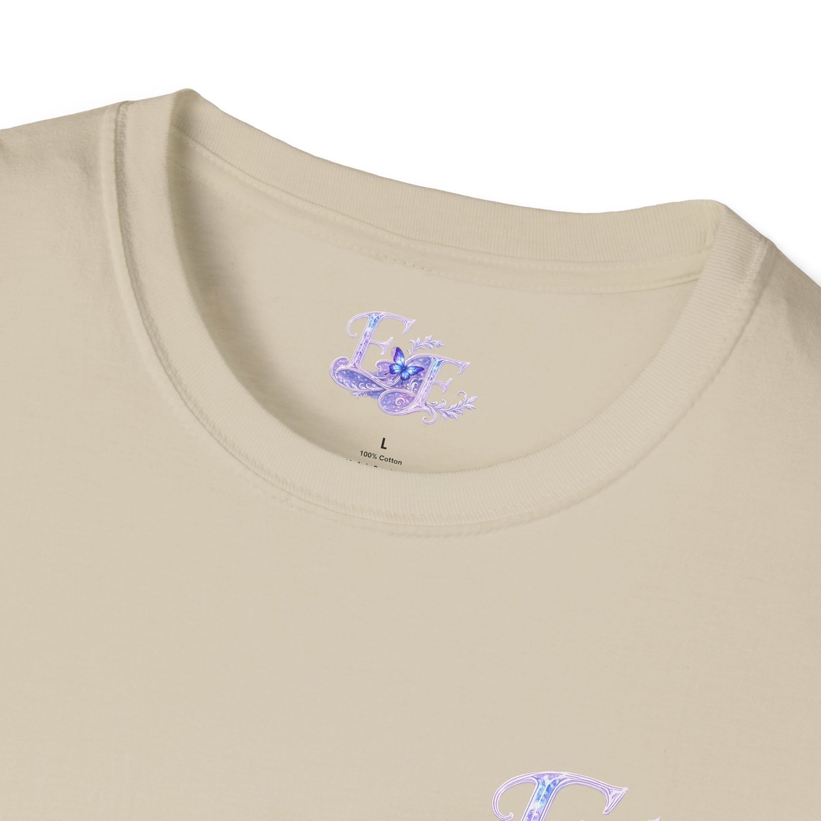 echoflame butterfly floral tee – lavender 'e&e' graphic t shirt echoflame butterfly floral tee – lavender 'e&e' graphic t shirt