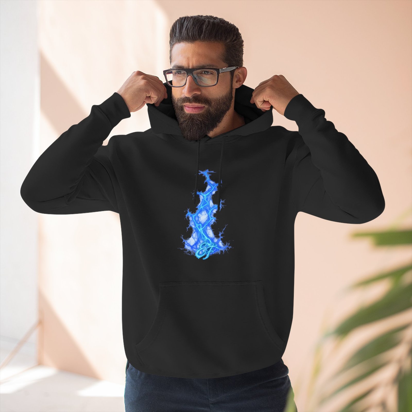 echoflame blue flame tree hoodie — ethereal lightning graphic fleece pullover echoflame blue flame tree hoodie — ethereal lightning graphic fleece pullover