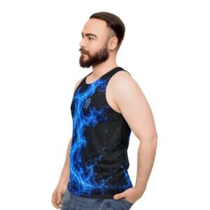 echoflame blue flame water tank top — electric firewave all over print tank