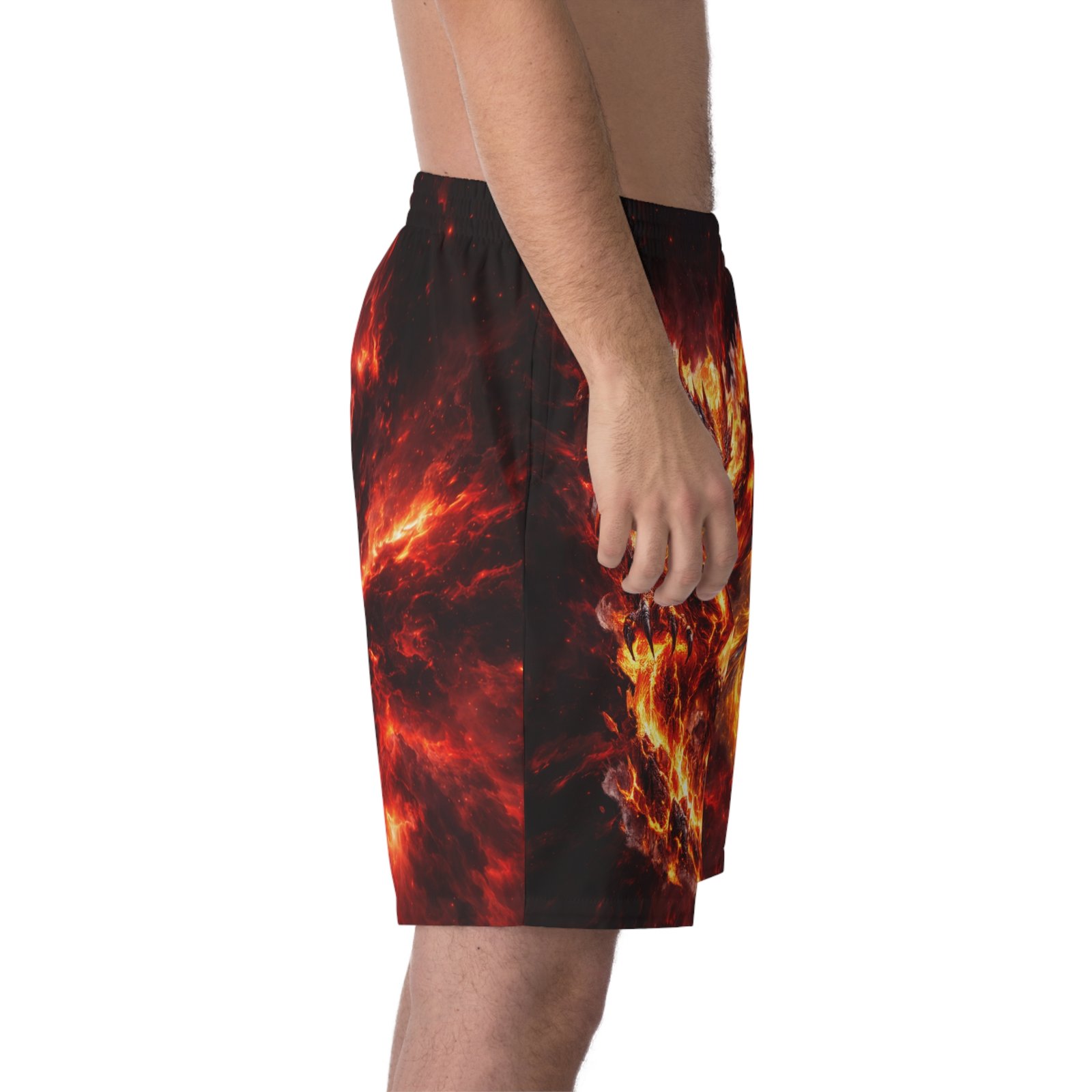 echoflame fiery dragon & phoenix swim shorts — men’s beach trunks echoflame fiery dragon & phoenix swim shorts — men’s beach trunks