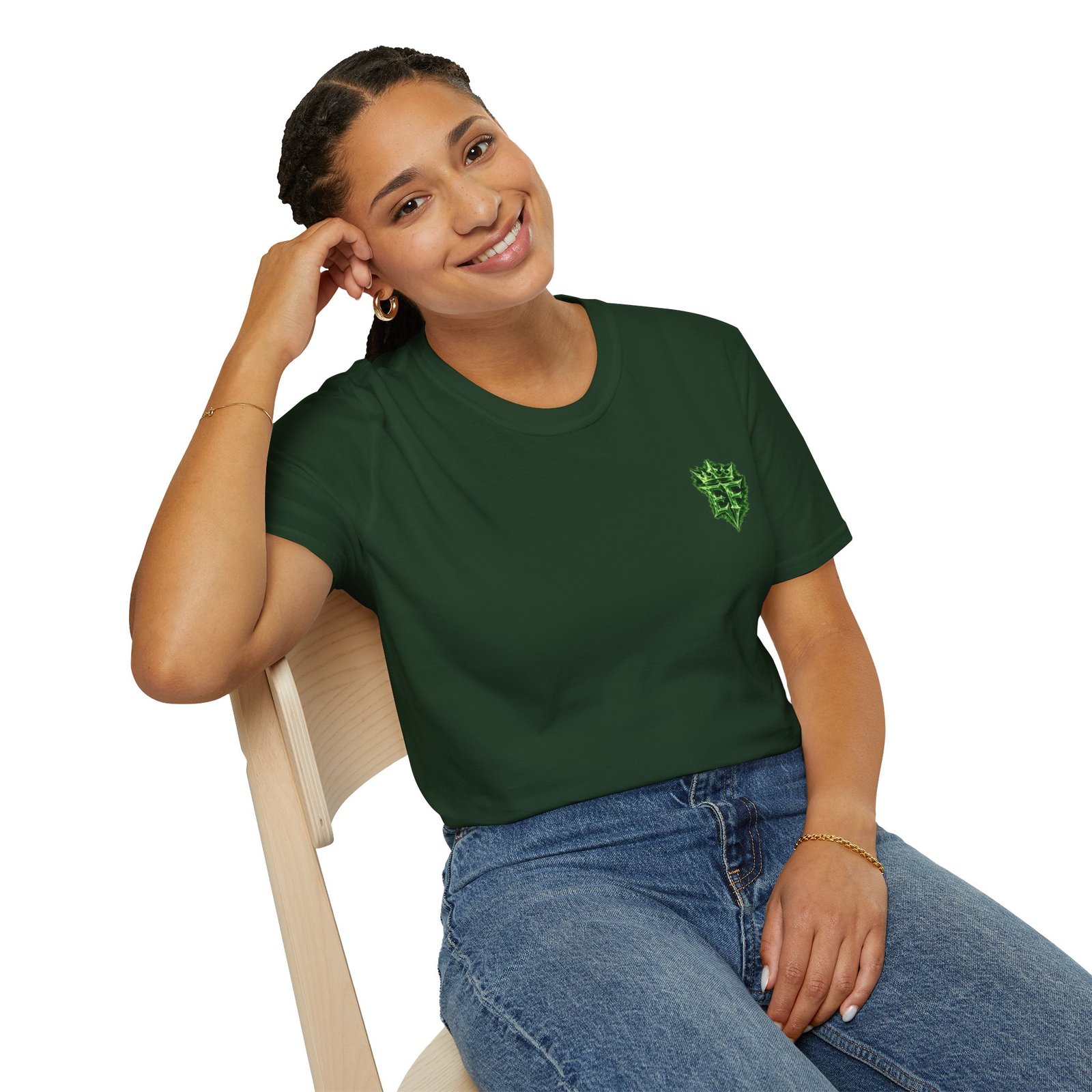 echoflame t shirt — emerald flame crown logo tee echoflame t shirt — emerald flame crown logo tee
