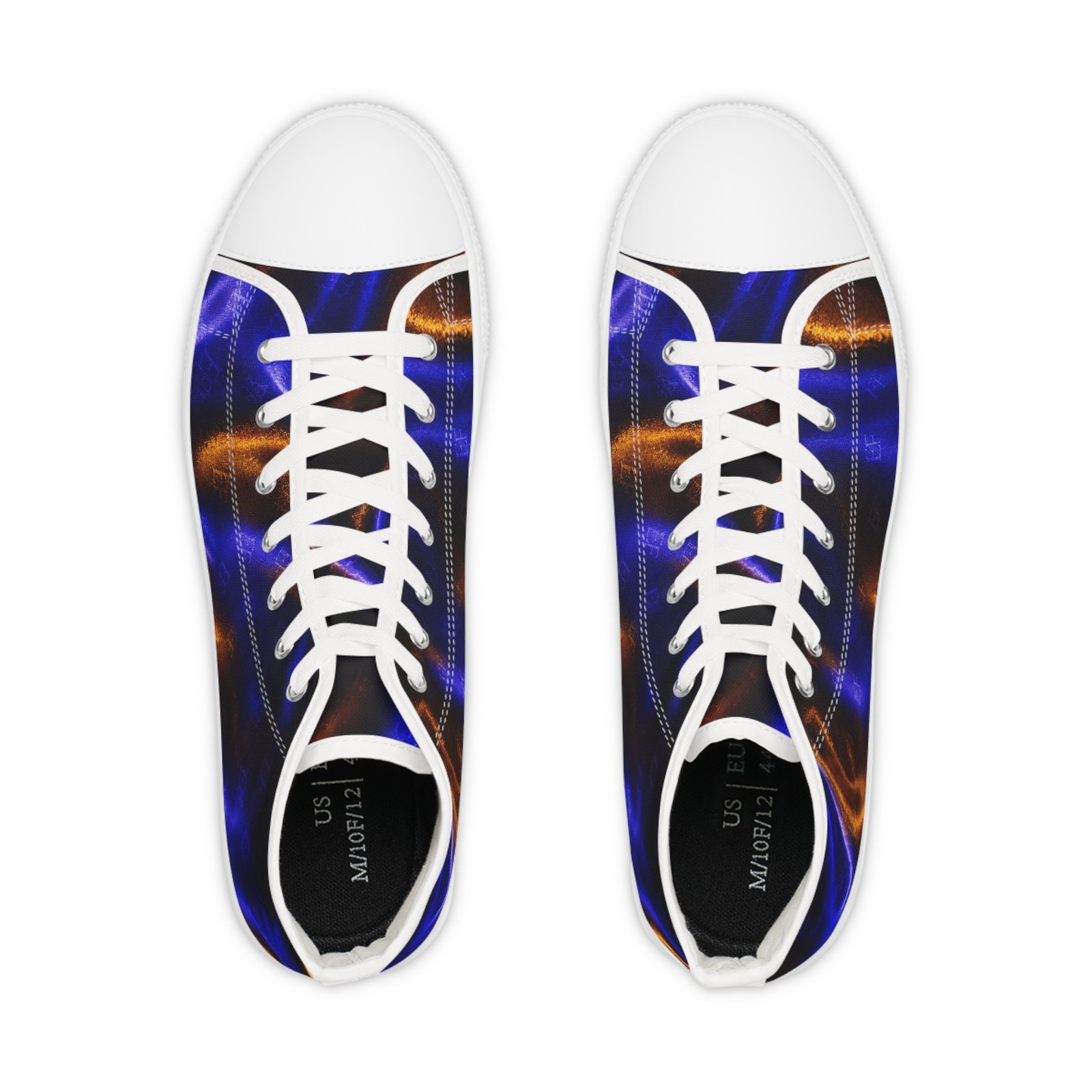 echoflame high top sneakers — blue & copper abstract swirl pattern echoflame high top sneakers — blue & copper abstract swirl pattern