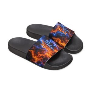 echoflame men's flame skull slide sandals — removable strap athletic pool slides