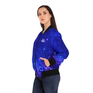 echoflame galaxy floral bomber jacket — women's starry night aop