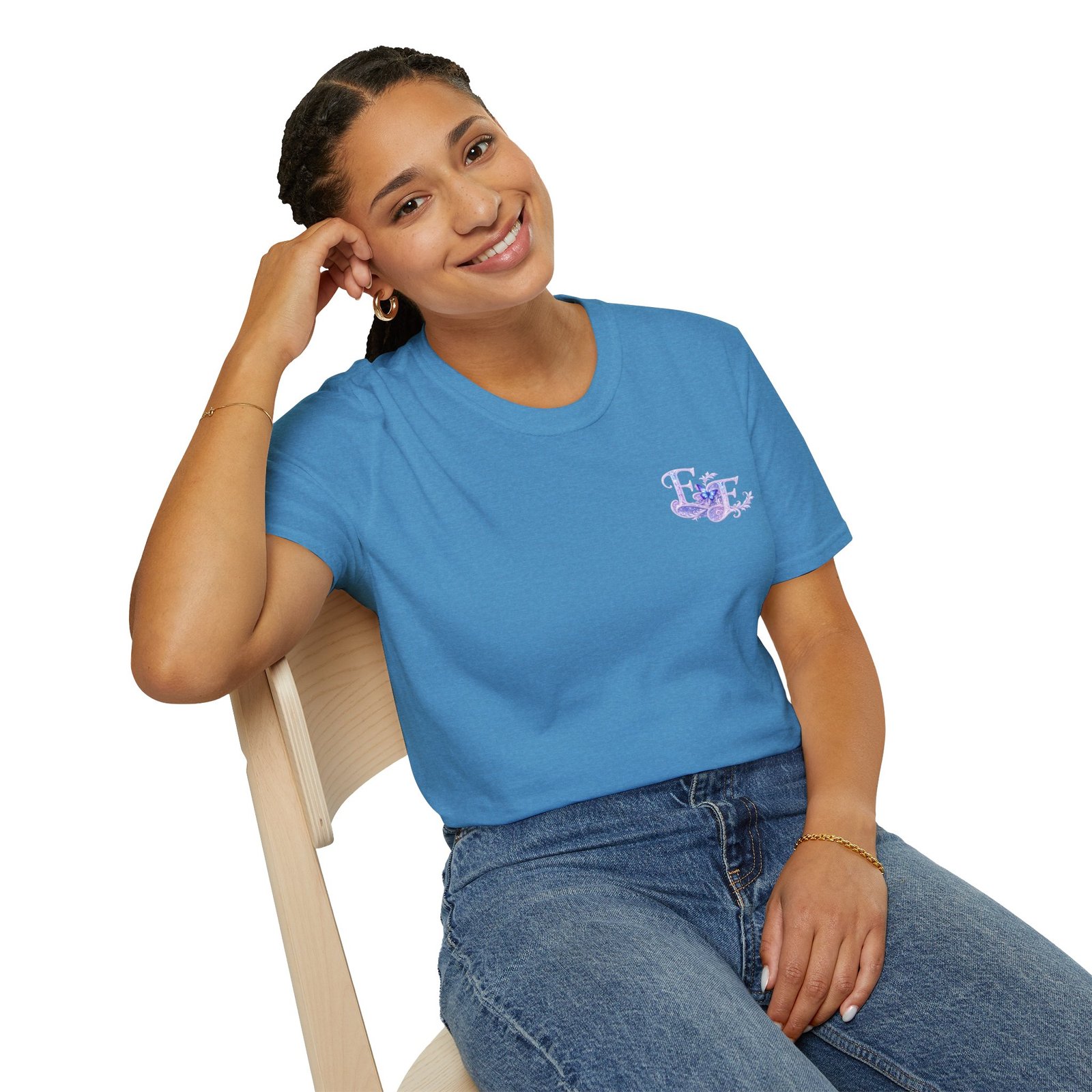 echoflame butterfly floral tee – lavender 'e&e' graphic t shirt echoflame butterfly floral tee – lavender 'e&e' graphic t shirt