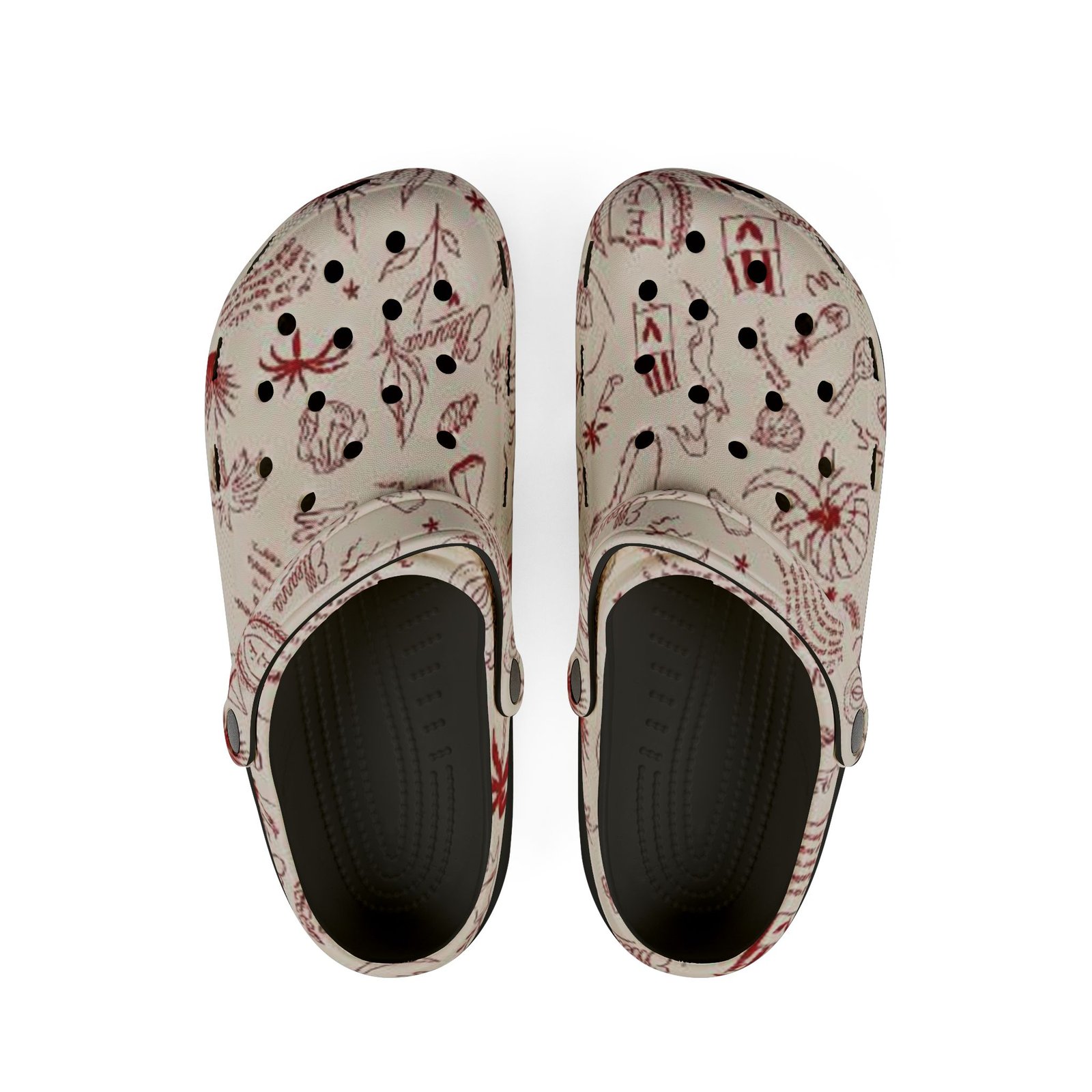 echoflame beach sketch eva foam clogs — printed summer garden pattern echoflame beach sketch eva foam clogs — printed summer garden pattern
