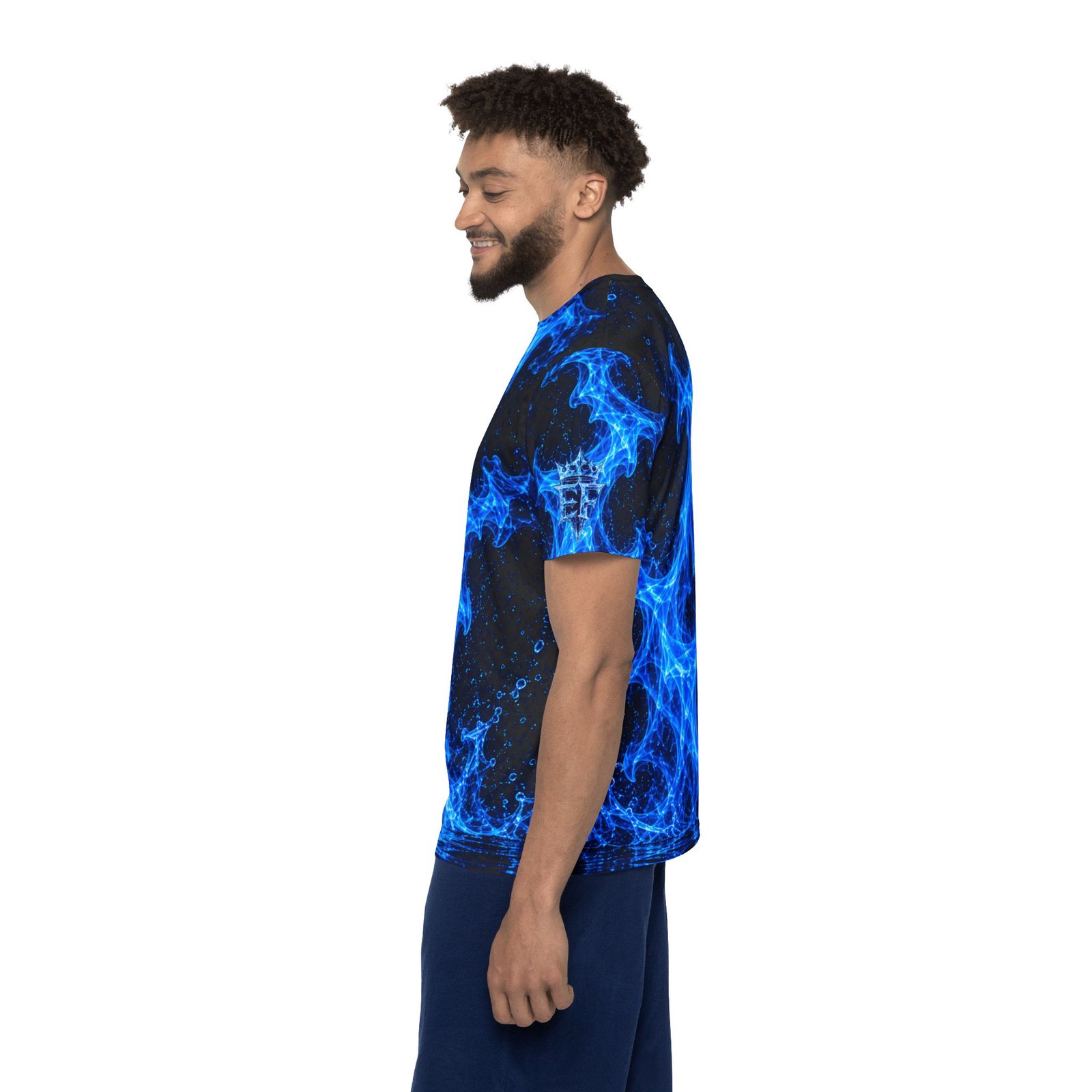 echoflame blue flame athletic jersey — men's all over print performance tee echoflame blue flame athletic jersey — men's all over print performance tee