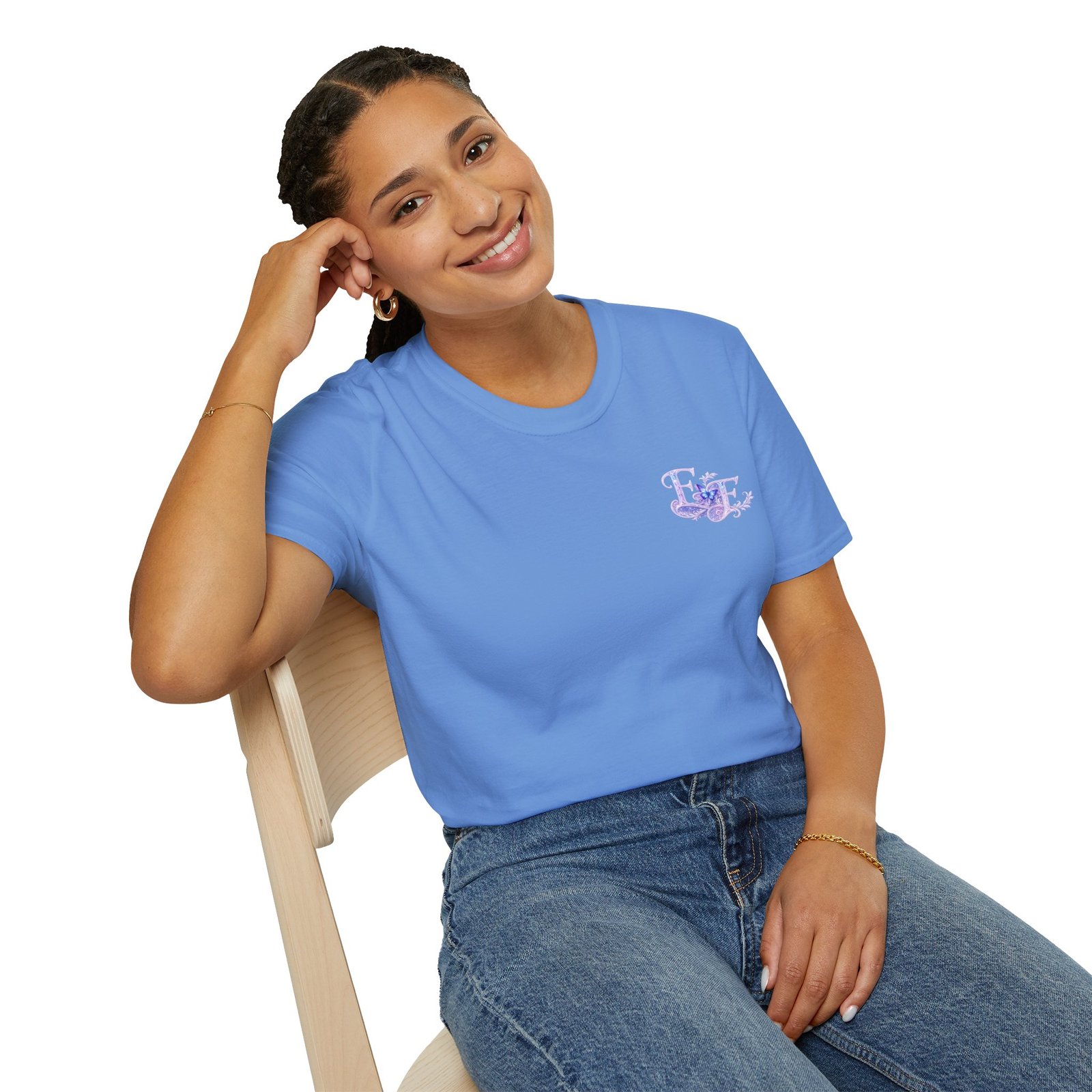 echoflame butterfly floral tee – lavender 'e&e' graphic t shirt echoflame butterfly floral tee – lavender 'e&e' graphic t shirt