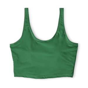 echoflame green monogram sports bra — custom ef crop activewear
