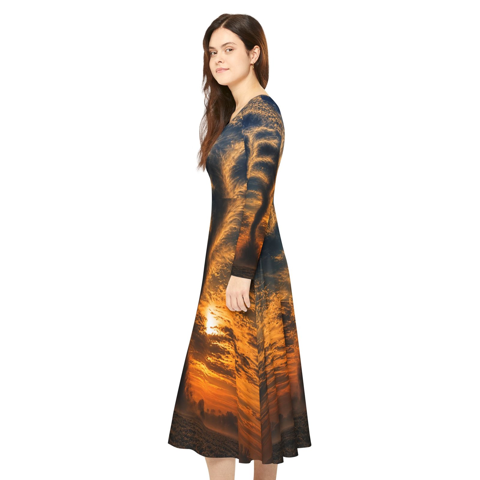 echoflame women's long sleeve dance dress (aop) echoflame women's long sleeve dance dress (aop)