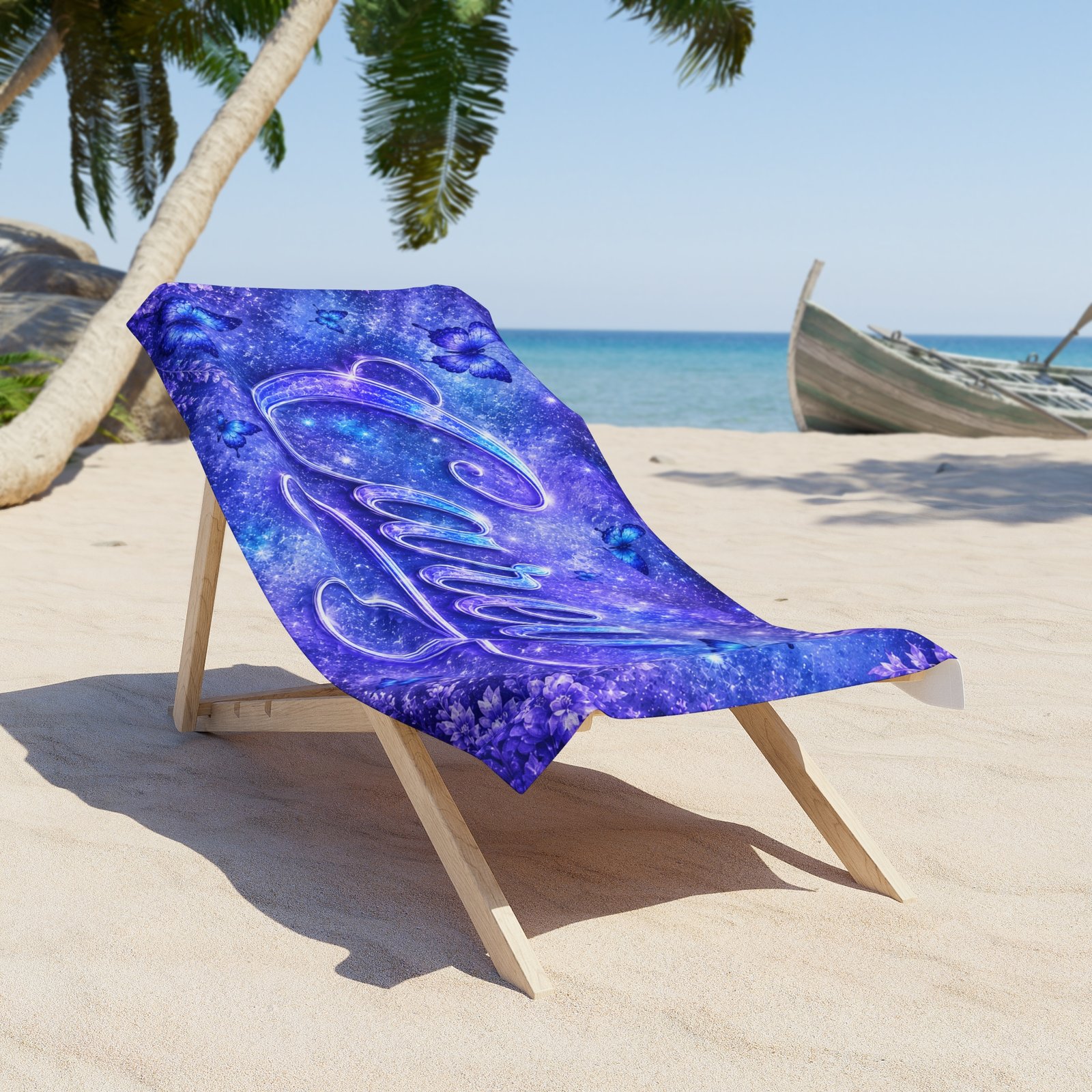 echoflame personalized purple butterfly name beach towel – carey script design echoflame personalized purple butterfly name beach towel – carey script design