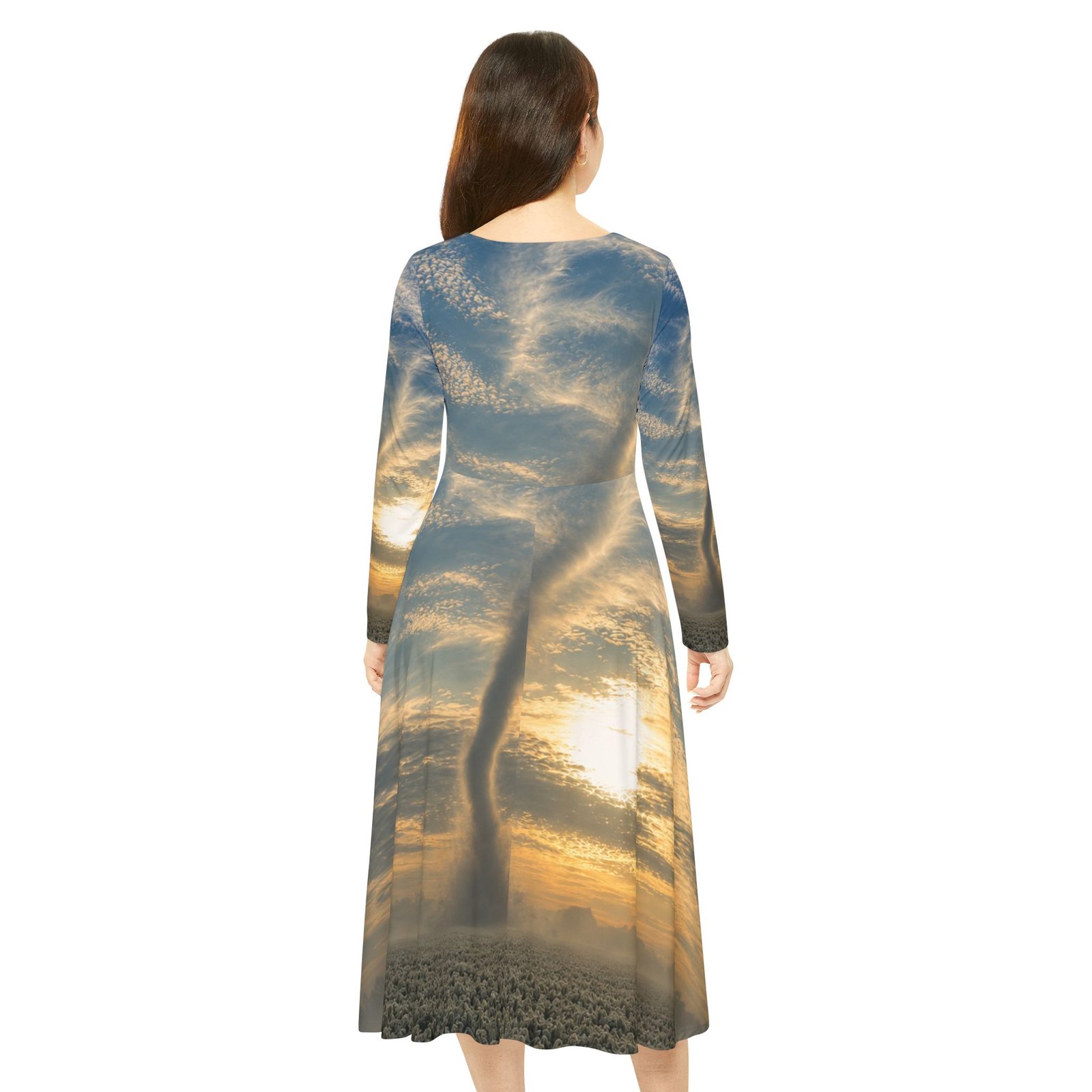 echoflame tornado sunset dance dress — long sleeve aop performance dress echoflame tornado sunset dance dress — long sleeve aop performance dress
