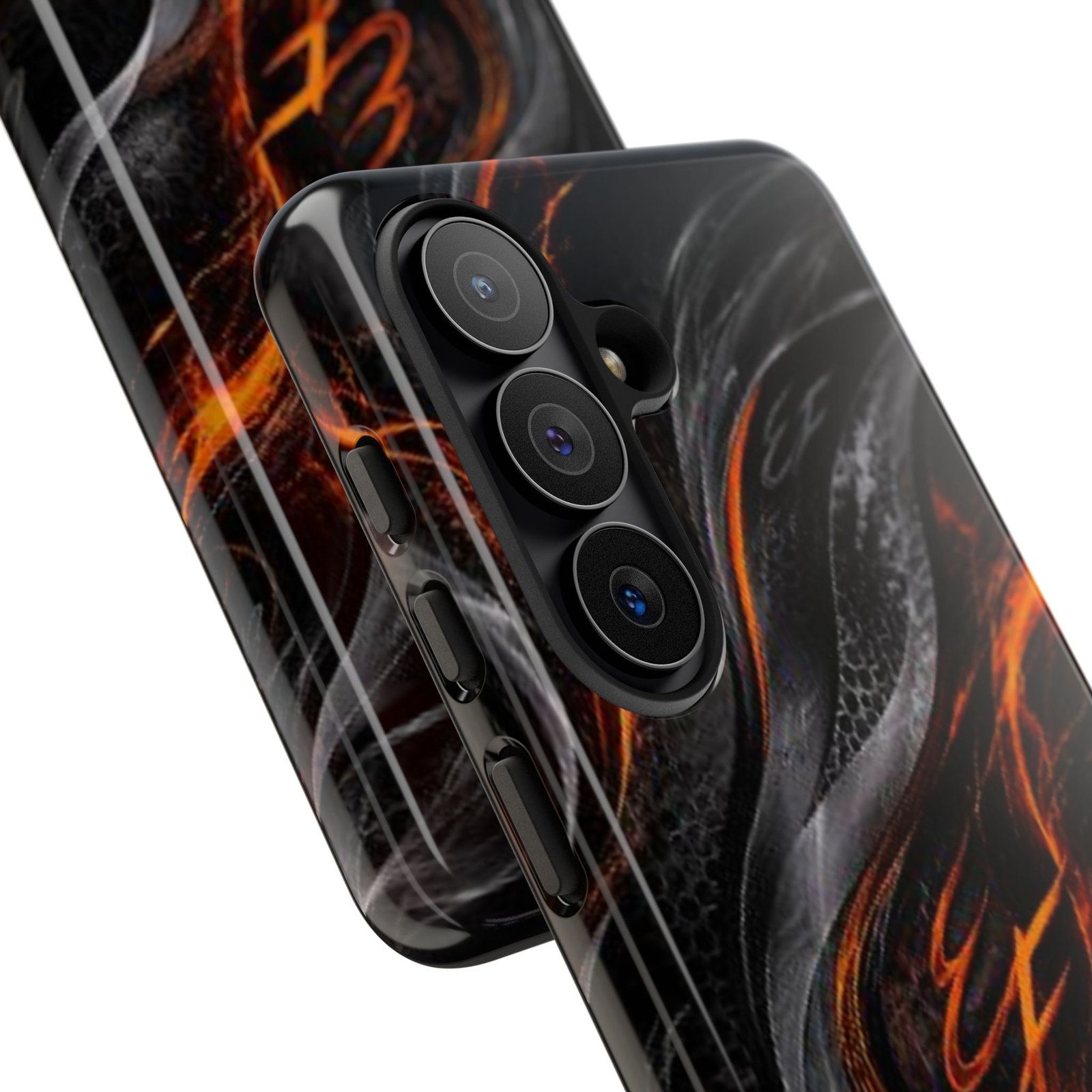 echoflame fiery lava wave tough phone case — black & orange abstract protective cover echoflame fiery lava wave tough phone case — black & orange abstract protective cover