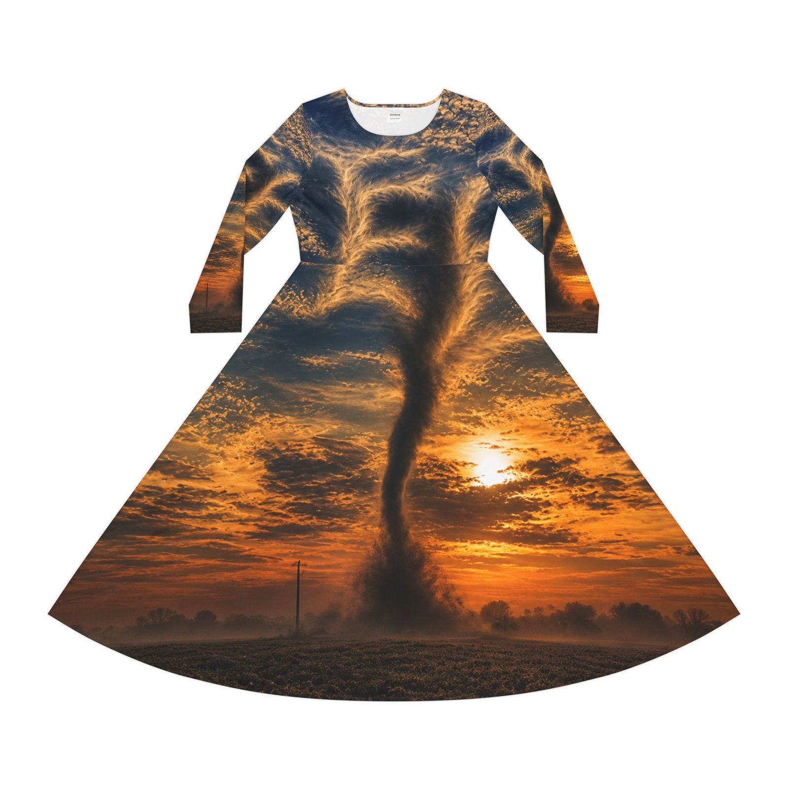 echoflame women's long sleeve dance dress (aop) echoflame women's long sleeve dance dress (aop)