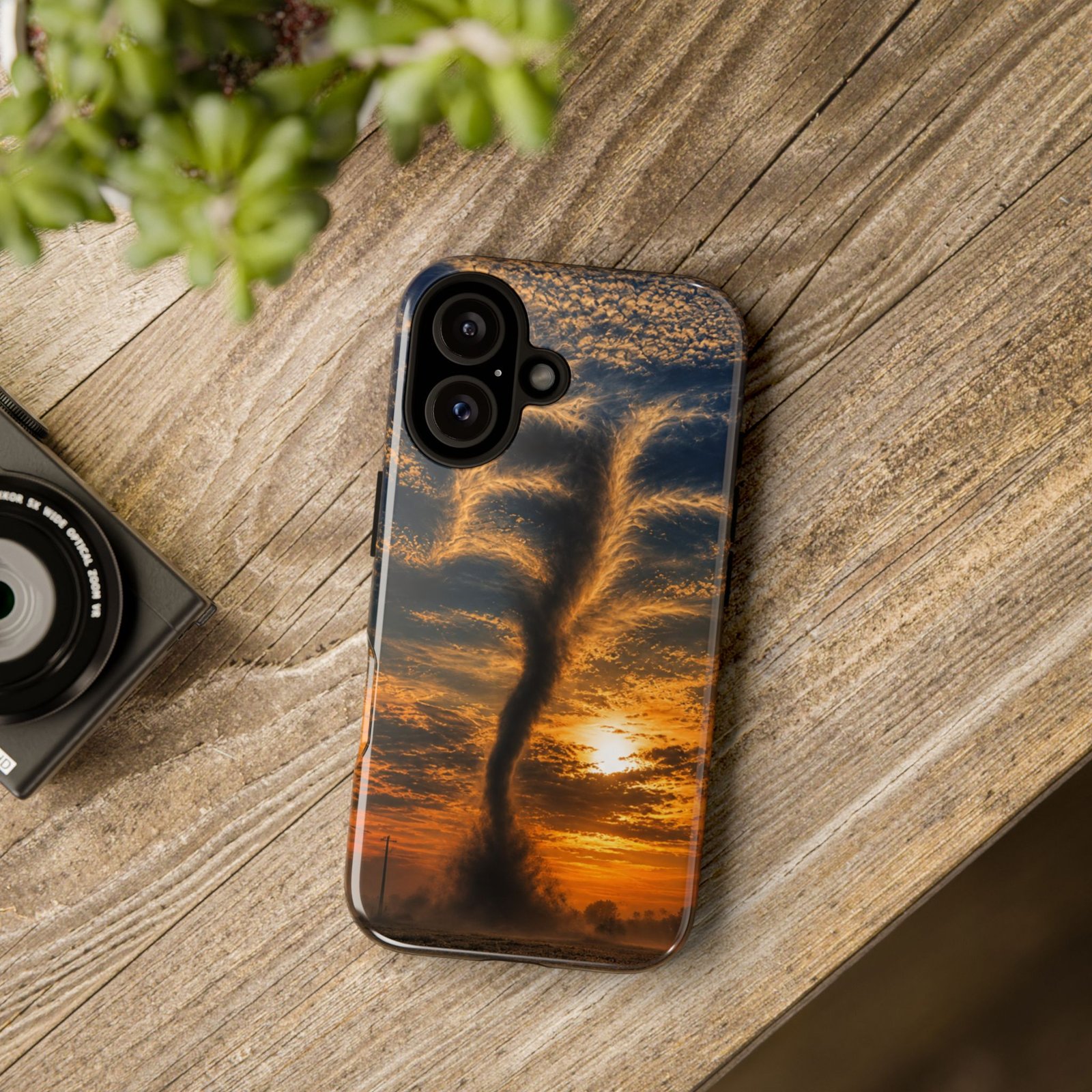 echoflame tornado sunset phone case — dramatic stormscape protective case echoflame tornado sunset phone case — dramatic stormscape protective case