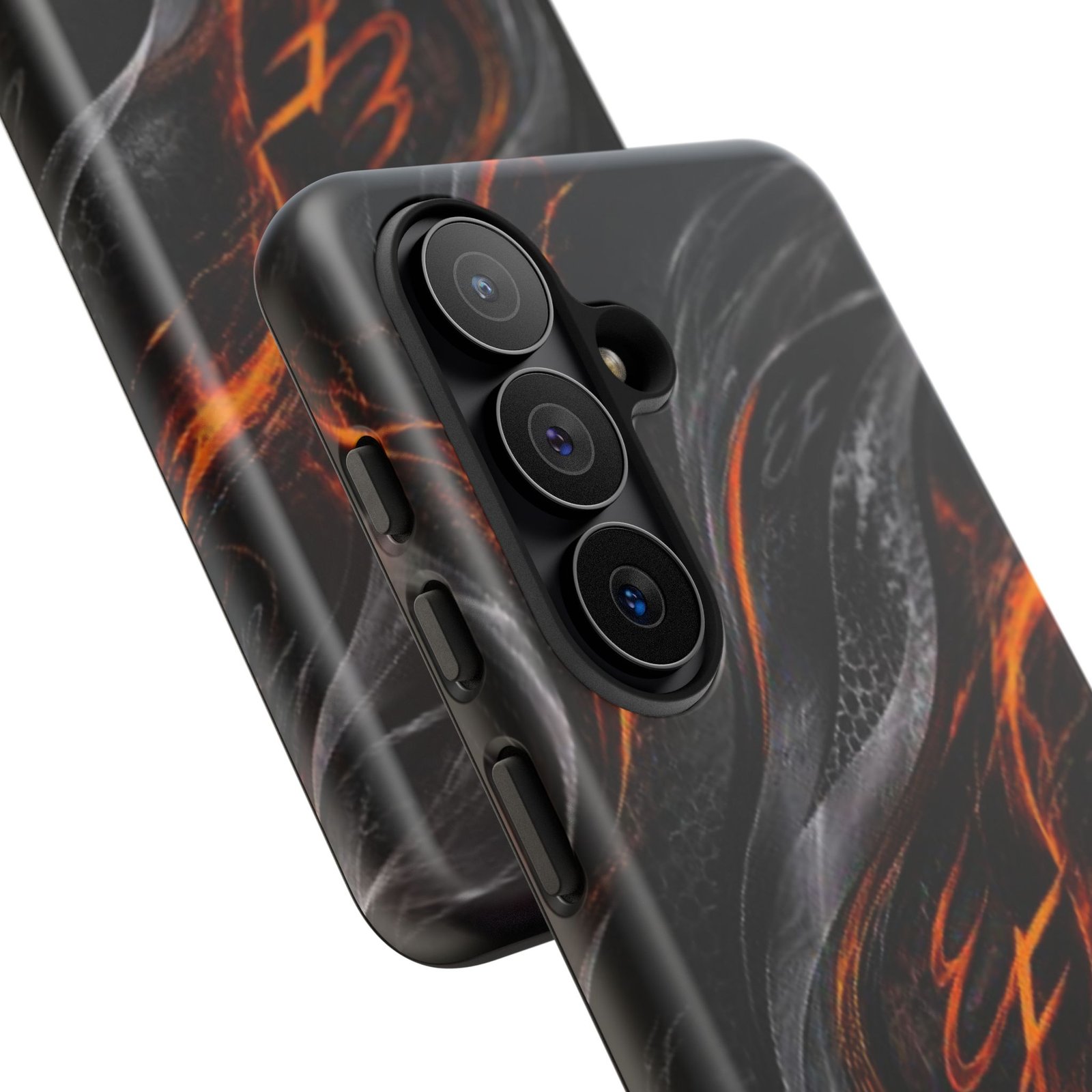echoflame fiery lava wave tough phone case — black & orange abstract protective cover echoflame fiery lava wave tough phone case — black & orange abstract protective cover