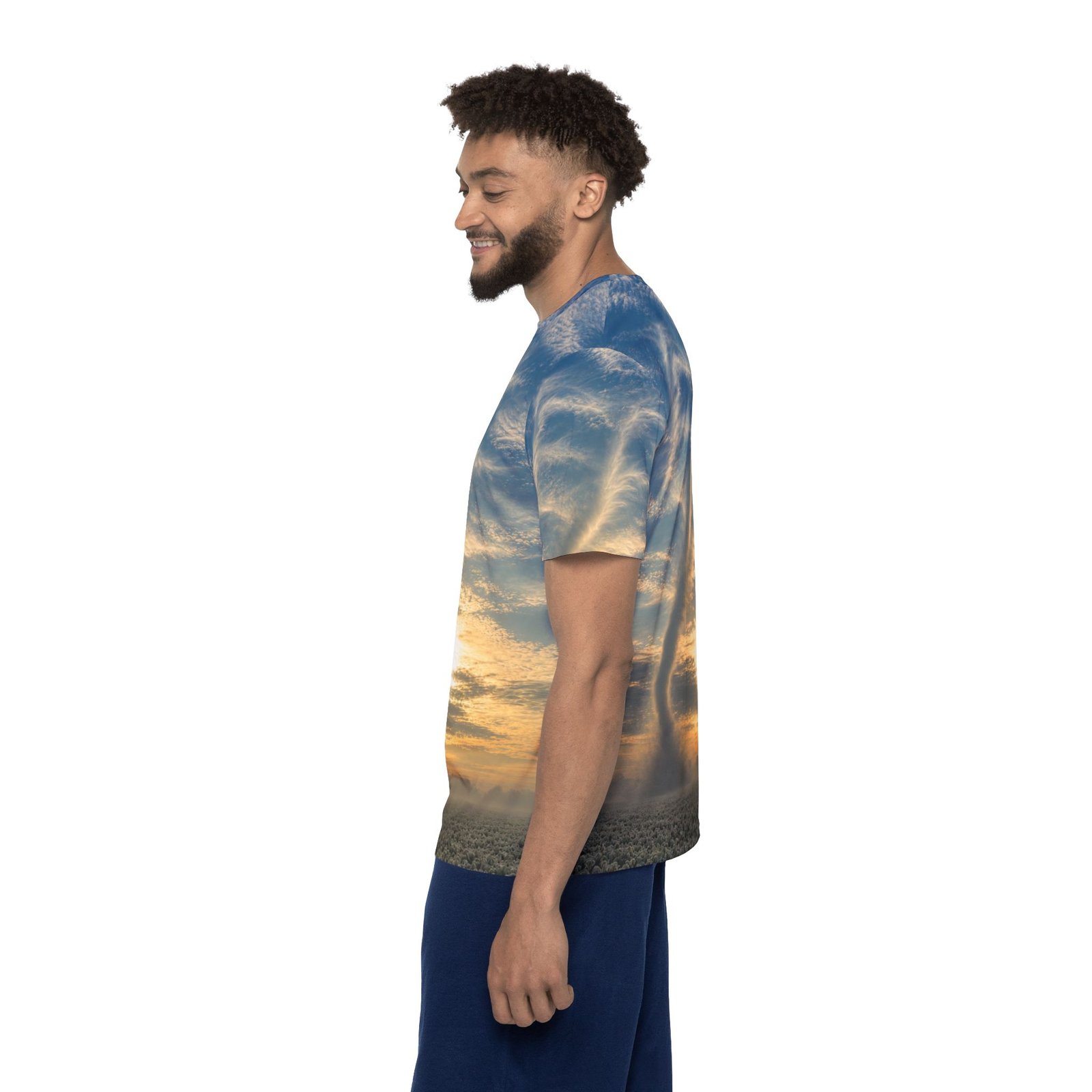 echoflame tornado sunset sports jersey — all over print athletic tee echoflame tornado sunset sports jersey — all over print athletic tee