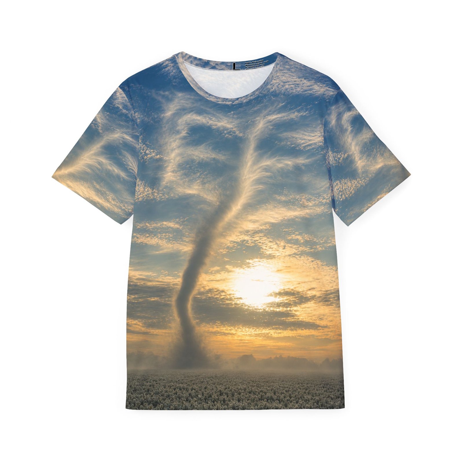echoflame tornado sunset sports jersey — all over print athletic tee echoflame tornado sunset sports jersey — all over print athletic tee