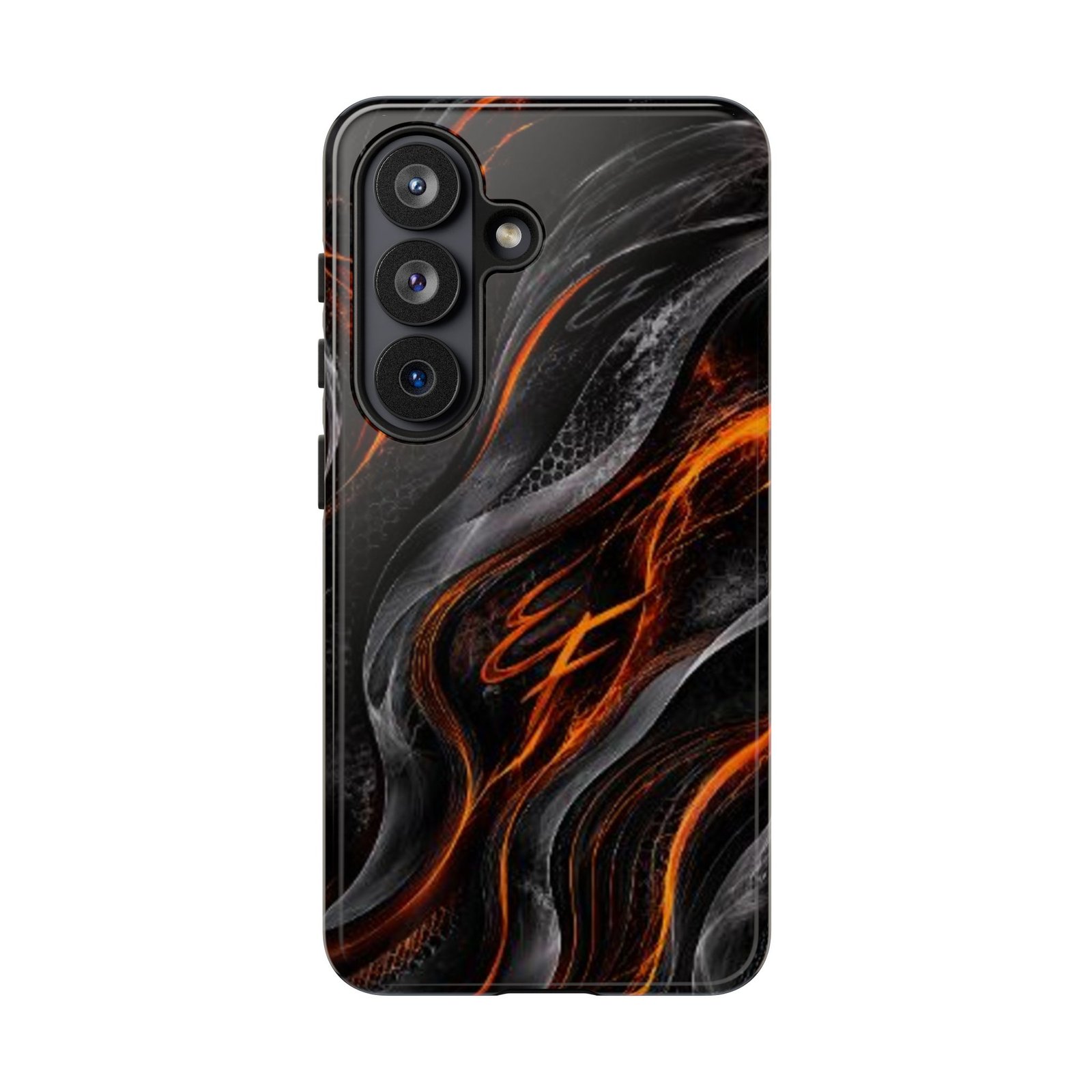 echoflame fiery lava wave tough phone case — black & orange abstract protective cover echoflame fiery lava wave tough phone case — black & orange abstract protective cover