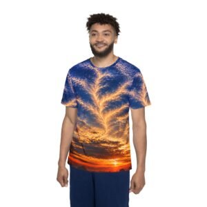 echoflame sunset sky all over print sports jersey — tornado cloud graphic tee