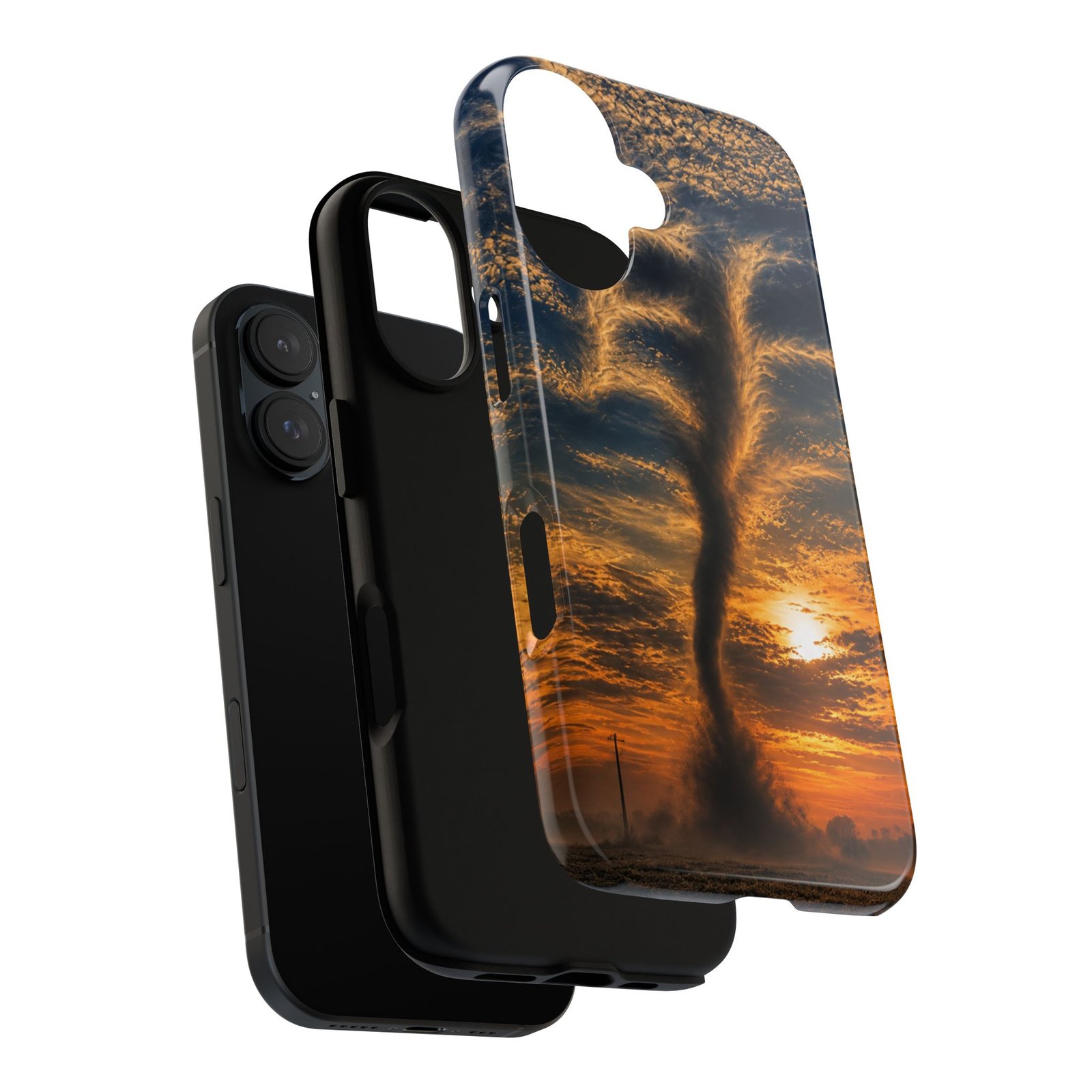 echoflame tornado sunset phone case — dramatic stormscape protective case echoflame tornado sunset phone case — dramatic stormscape protective case
