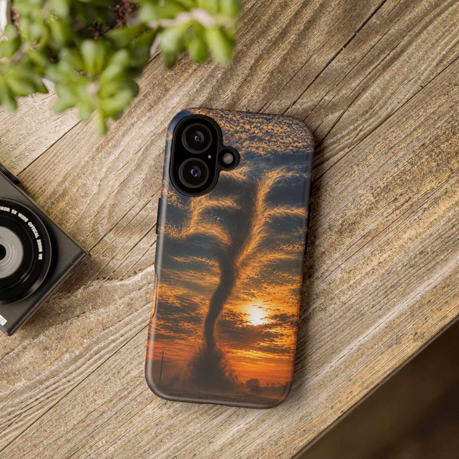 echoflame tornado sunset phone case — dramatic stormscape protective case echoflame tornado sunset phone case — dramatic stormscape protective case