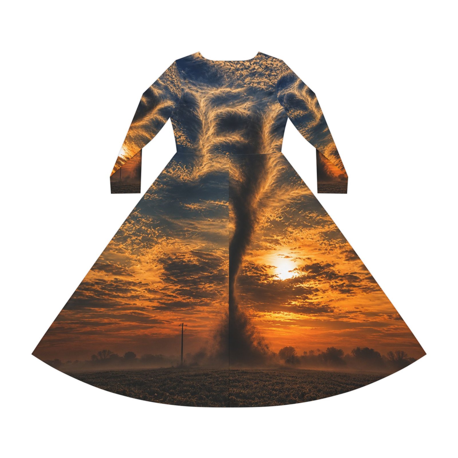 echoflame women's long sleeve dance dress (aop) echoflame women's long sleeve dance dress (aop)