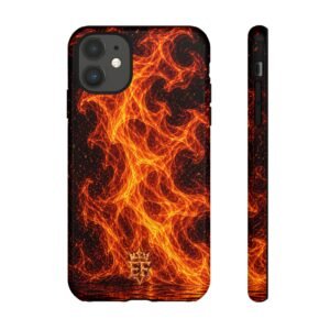 echoflame flame pattern tough phone case — fiery heatproof design