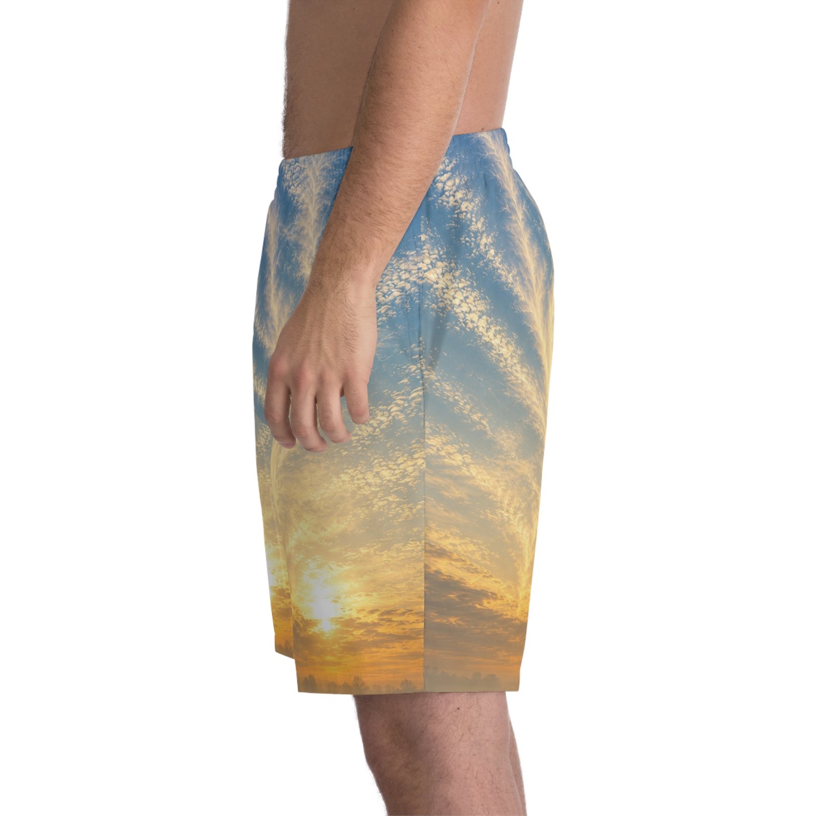 echoflame sunrise sky beach shorts — men’s tropical sunset swim trunks echoflame sunrise sky beach shorts — men’s tropical sunset swim trunks