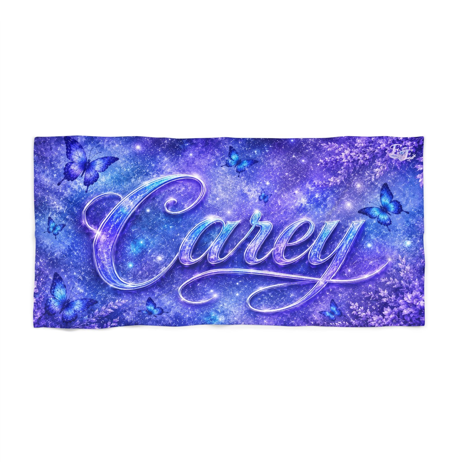 echoflame personalized purple butterfly name beach towel – carey script design echoflame personalized purple butterfly name beach towel – carey script design