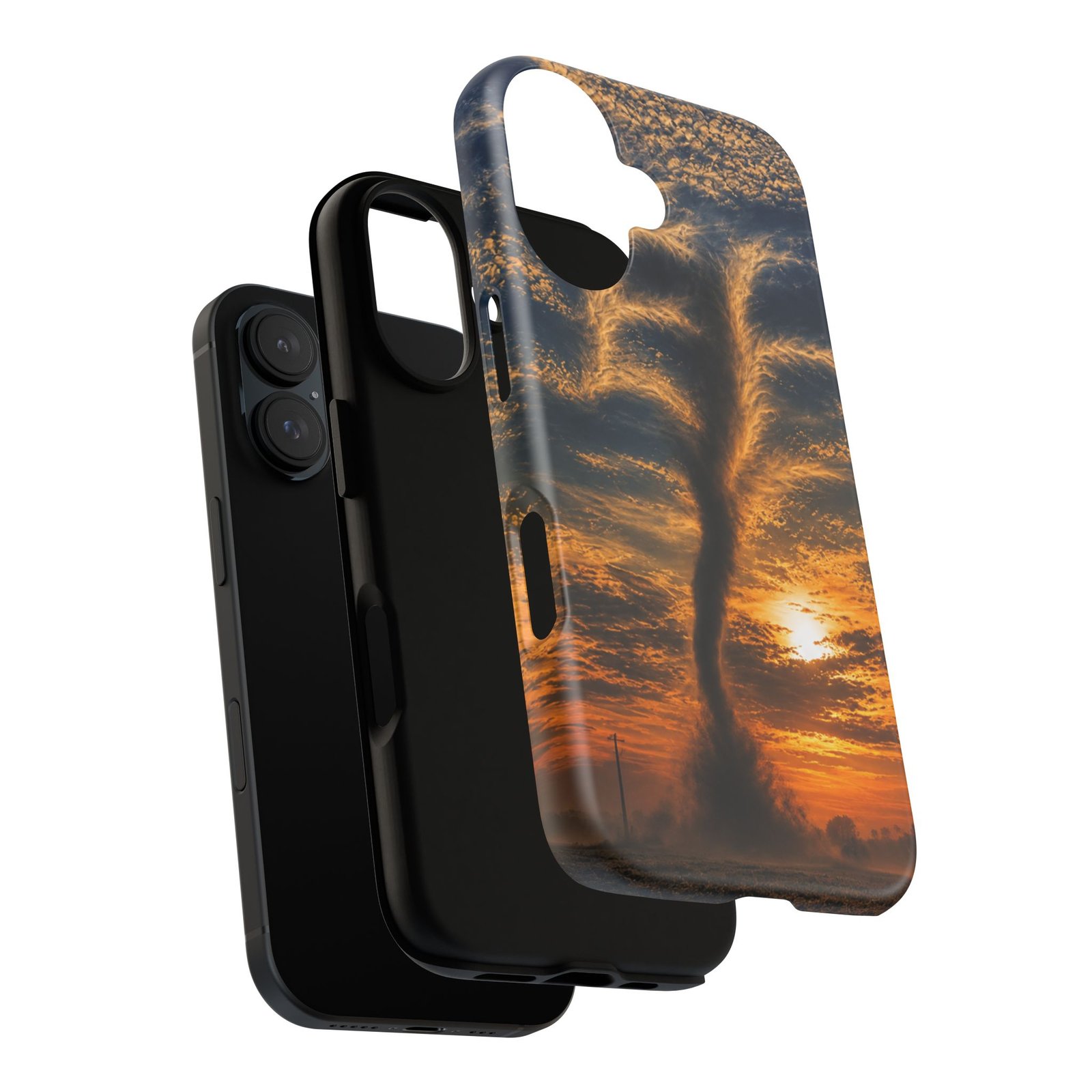 echoflame tornado sunset phone case — dramatic stormscape protective case echoflame tornado sunset phone case — dramatic stormscape protective case