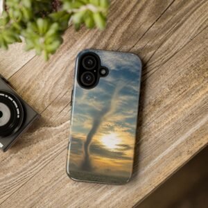 echoflame tornado sunset phone case — dramatic sky weather protective cover