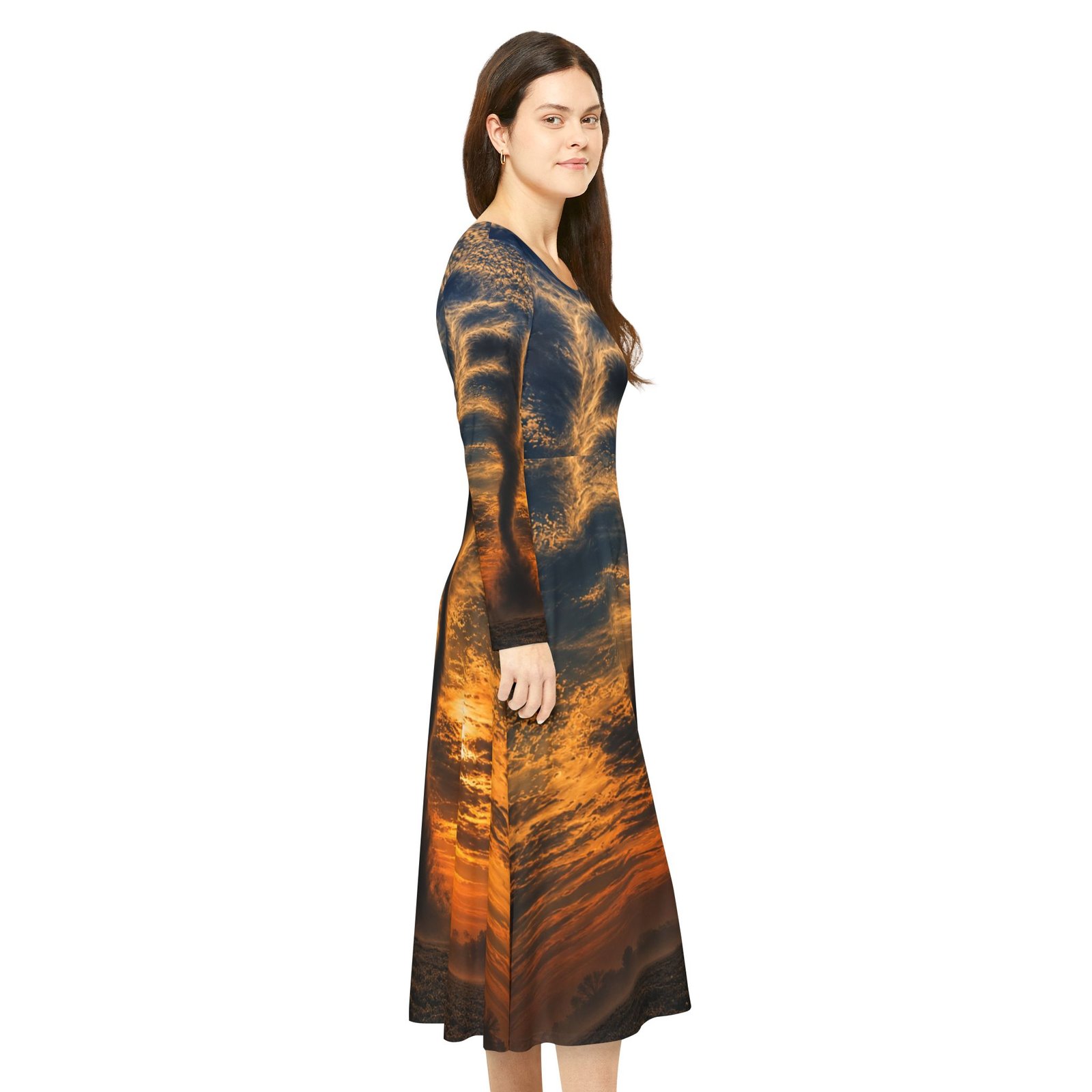 echoflame women's long sleeve dance dress (aop) echoflame women's long sleeve dance dress (aop)