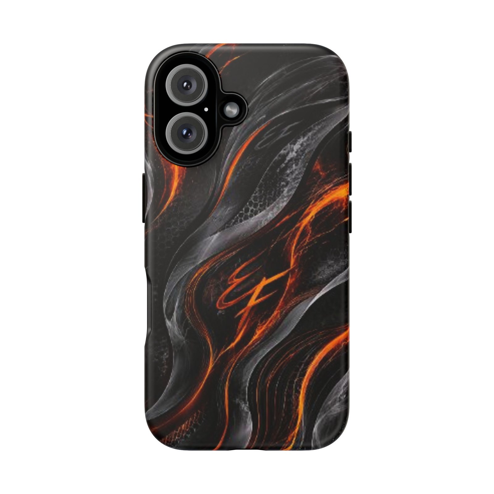 echoflame fiery lava wave tough phone case — black & orange abstract protective cover echoflame fiery lava wave tough phone case — black & orange abstract protective cover