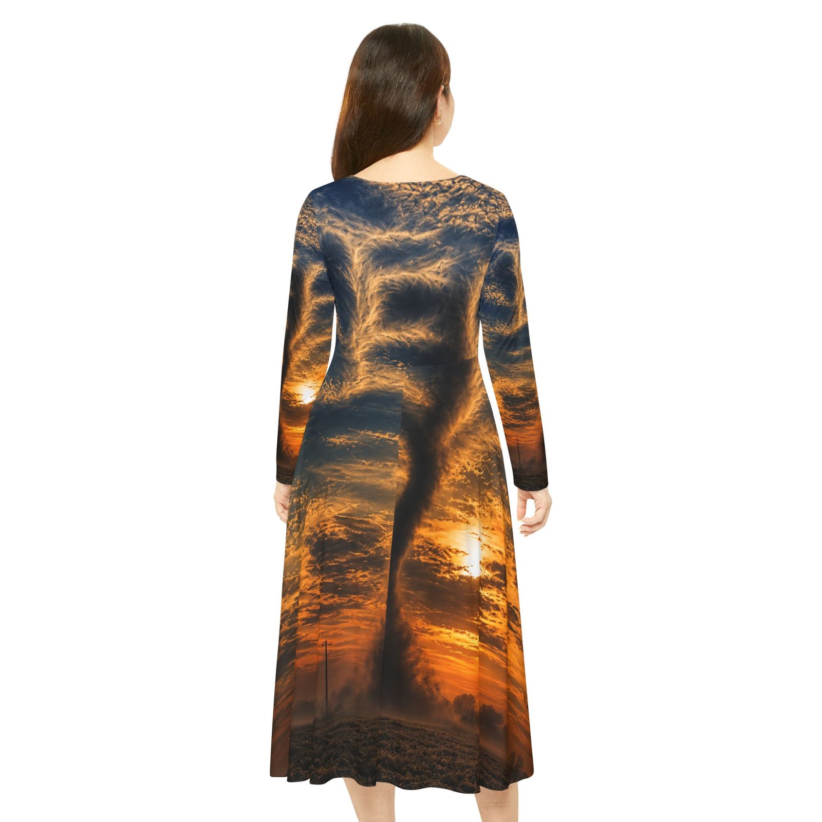 echoflame women's long sleeve dance dress (aop) echoflame women's long sleeve dance dress (aop)
