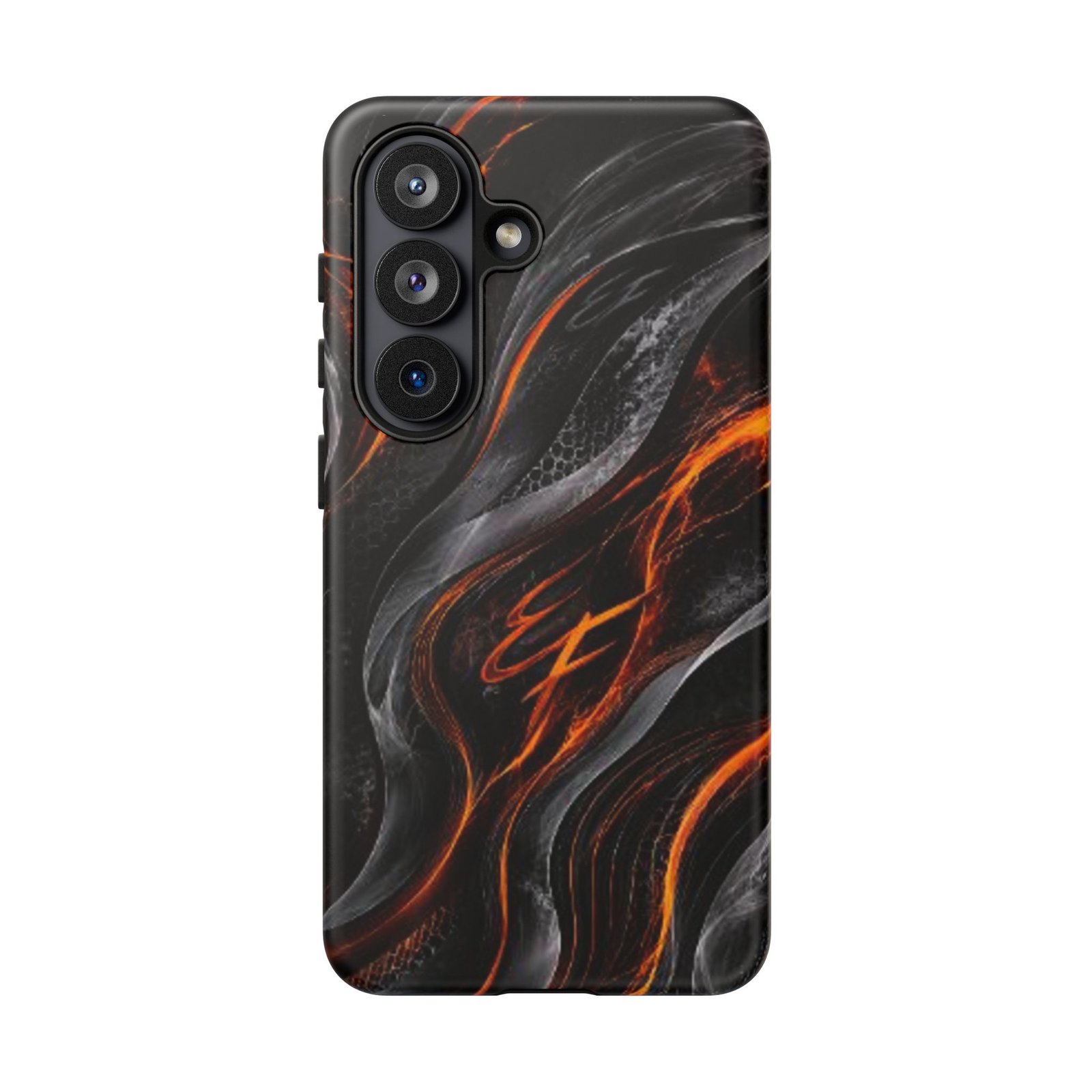 echoflame fiery lava wave tough phone case — black & orange abstract protective cover echoflame fiery lava wave tough phone case — black & orange abstract protective cover