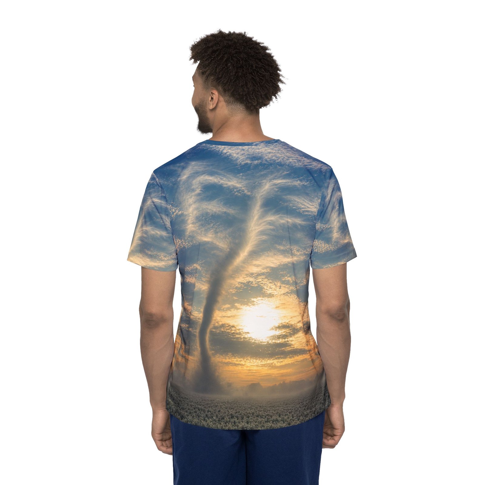 echoflame tornado sunset sports jersey — all over print athletic tee echoflame tornado sunset sports jersey — all over print athletic tee