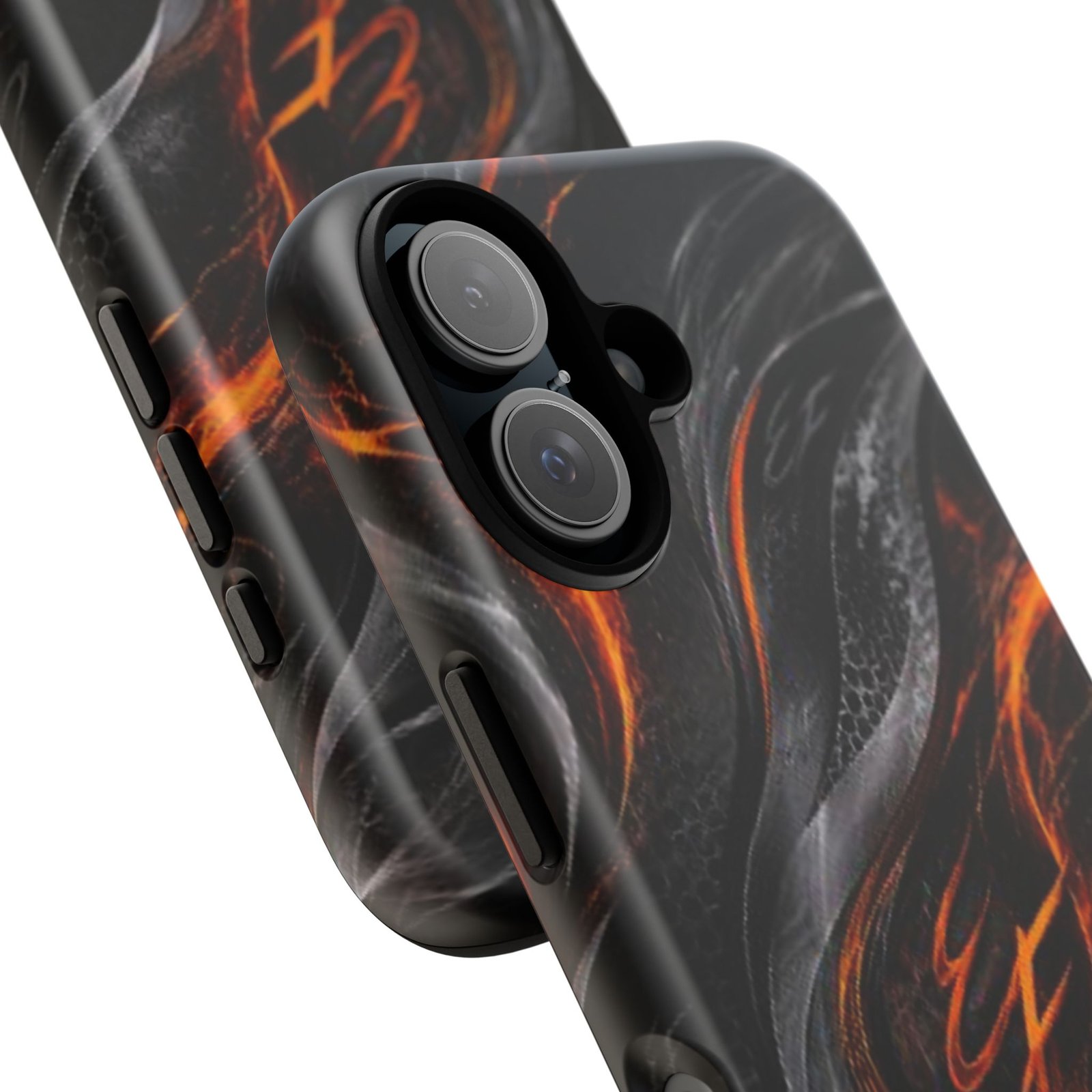 echoflame fiery lava wave tough phone case — black & orange abstract protective cover echoflame fiery lava wave tough phone case — black & orange abstract protective cover
