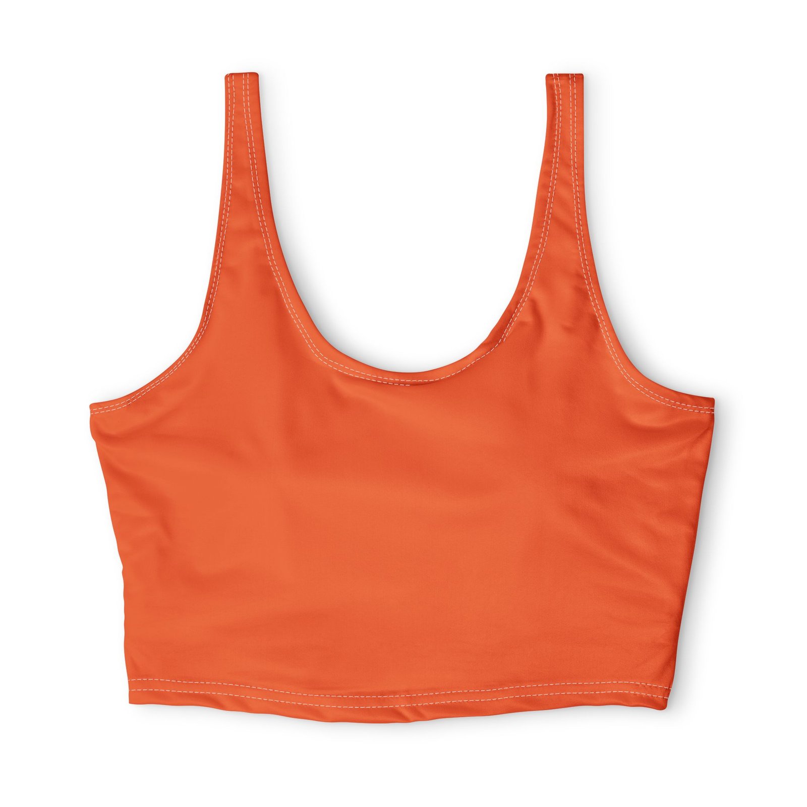 echoflame orange cropped sports bra — lightweight polyester activewear echoflame orange cropped sports bra — lightweight polyester activewear