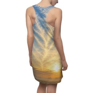 echoflame sunrise sky racerback dress — all over print beach sunset dress