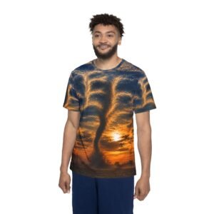 echoflame tornado sunset sports jersey — all over print men's athletic tee