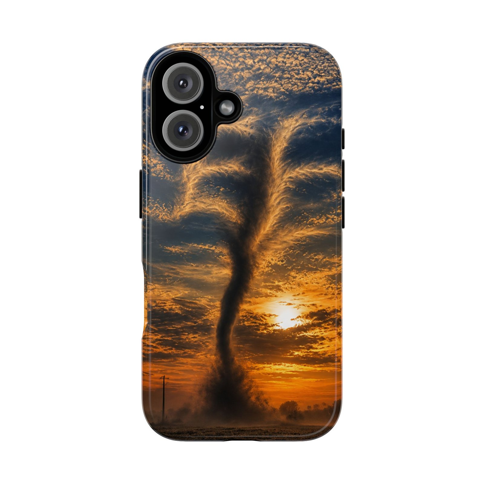 echoflame tornado sunset phone case — dramatic stormscape protective case echoflame tornado sunset phone case — dramatic stormscape protective case